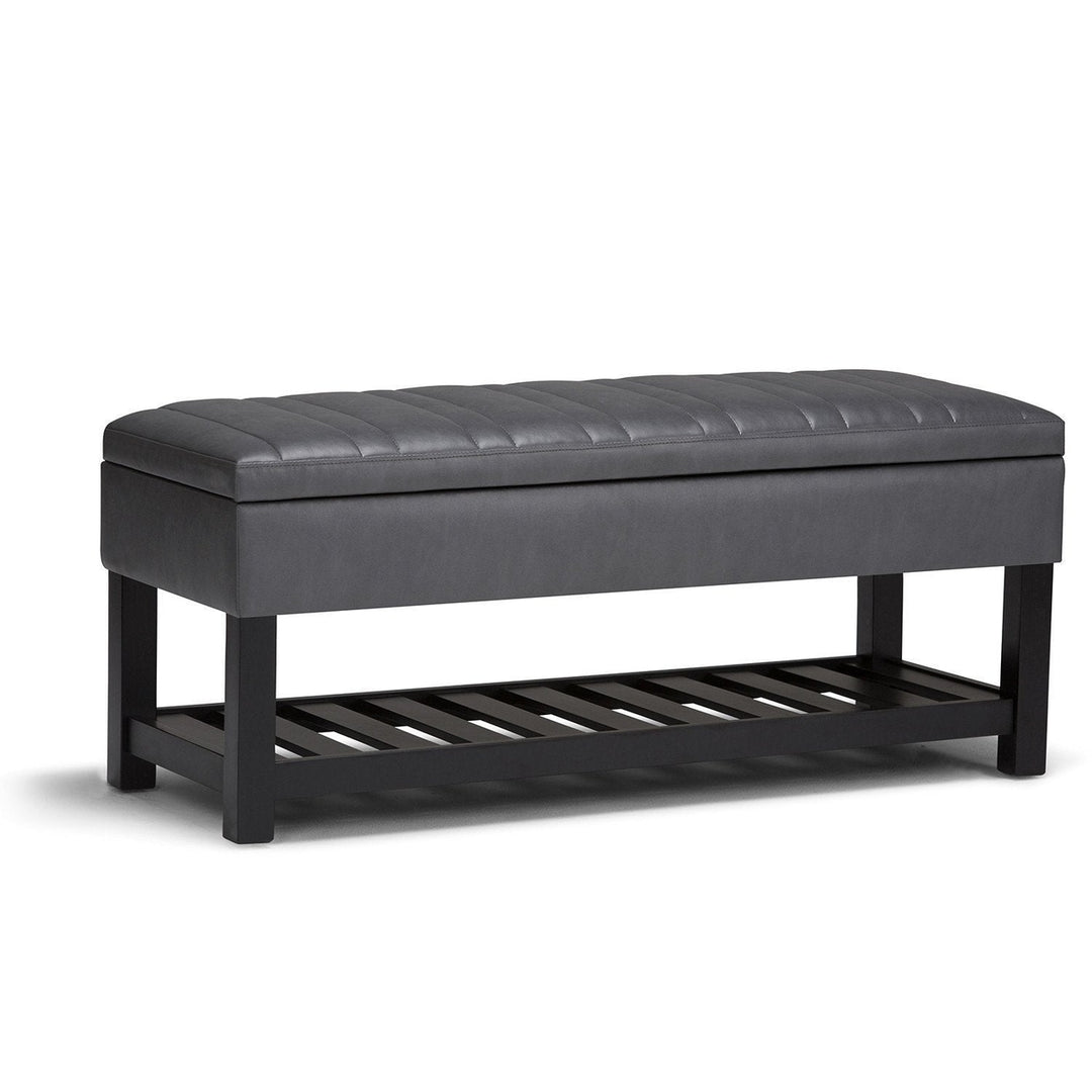 Memphis Ottoman Bench in Vegan Leather Image 1