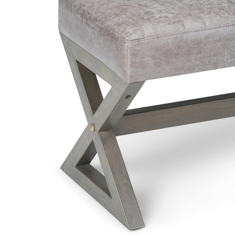 Salinger Ottoman Bench in Distressed Vegan Leather Image 6