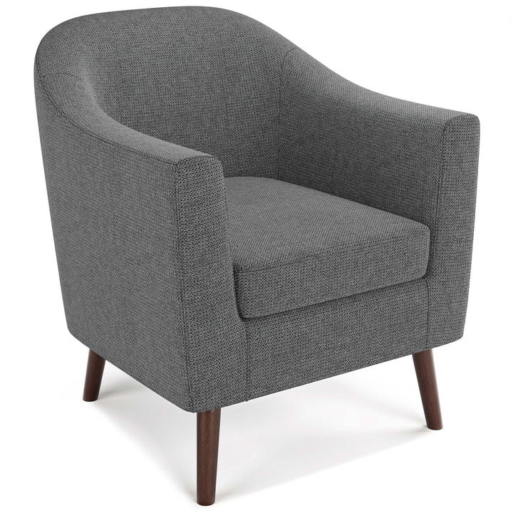 Thorne Accent Chair Contemporary Curved Design Deep Seat Durable Upholstered Fabric Image 1