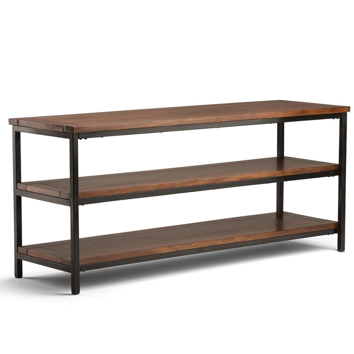 Skyler TV Media Stand Mango Wood Steel Industrial 60 Inch for TVs up to 66 Inch Image 1