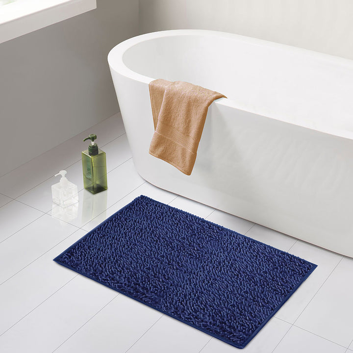 Ivy Bath Mat Ultra Soft Quick-Dry Chenille Non Slip Absorbent Microfiber 23x16 Image 4