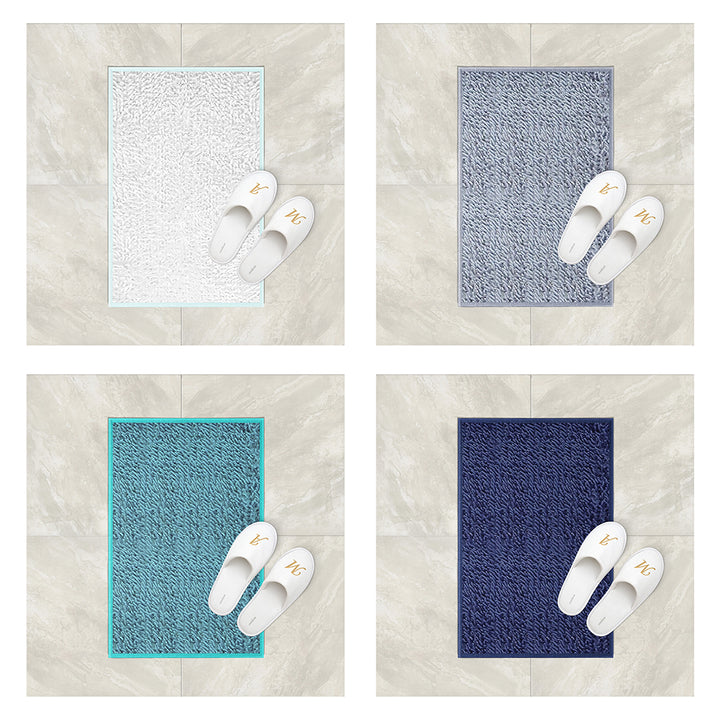 2-Pack: Ultra-Soft Quick-Dry Shaggy Chenille Plush Absorbent Non Slip Ivy Bath Mat Image 3