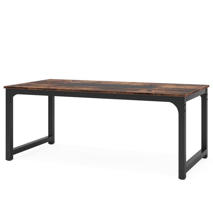 78.7"x39.4" Dining Table, Rectangular Dinner Table with Heavy Duty Metal Legs for 6-8 Person Image 4