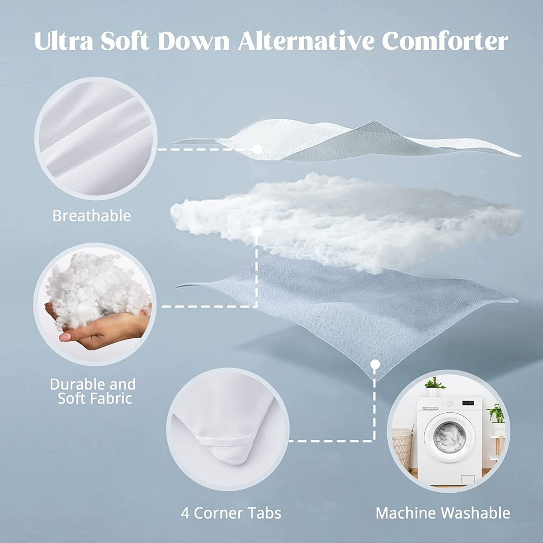 Luxury Solid All Season Comforter, Machine Washable, Down Alternative Comforter Duvet Insert Image 4