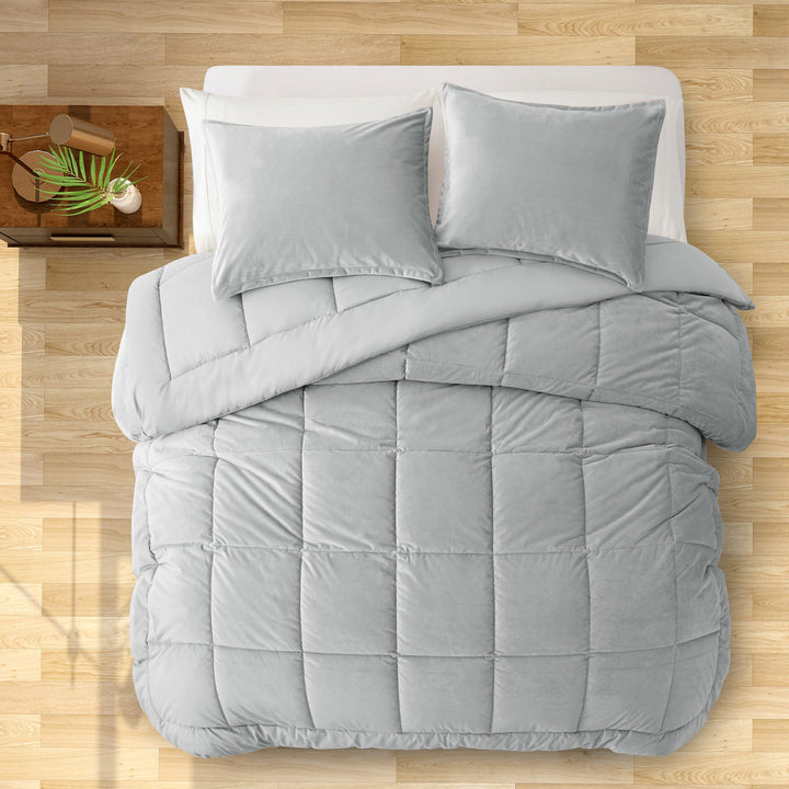 2 Or 3 Pieces Quilted Comforter All Season Down Alternative Reversible Ultra Soft Velet Duvet Insert Image 3