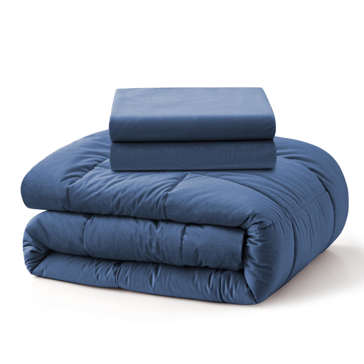 2 Or 3 Pieces Luxury Ultra Soft Velvet Solid Duvet Set-All Season Reversible Down Alternative Comforter Set Image 8