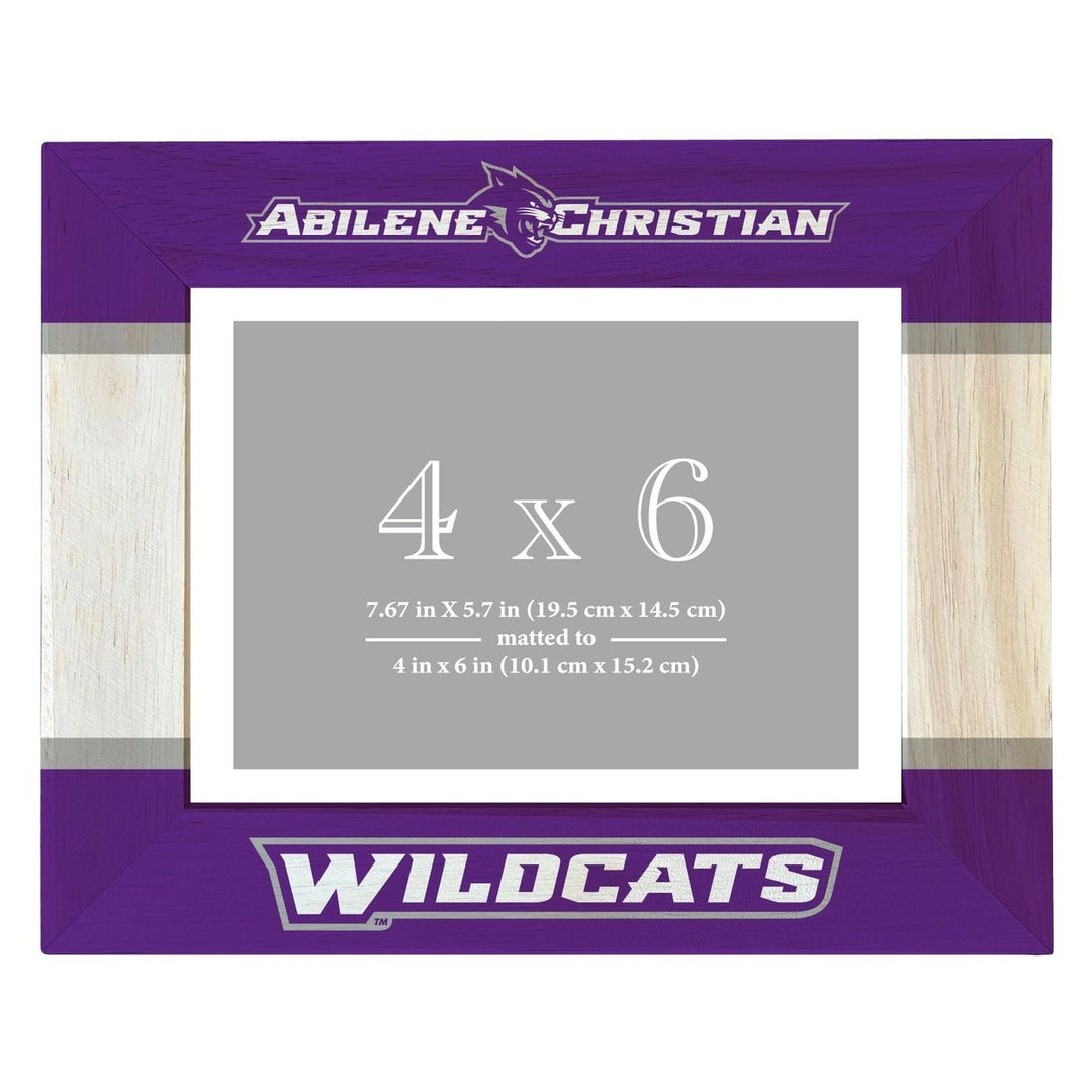 Abilene Christian University Wooden Photo Frame - Customizable 4 x 6 Inch - Elegant Matted Display for Memories Image 1