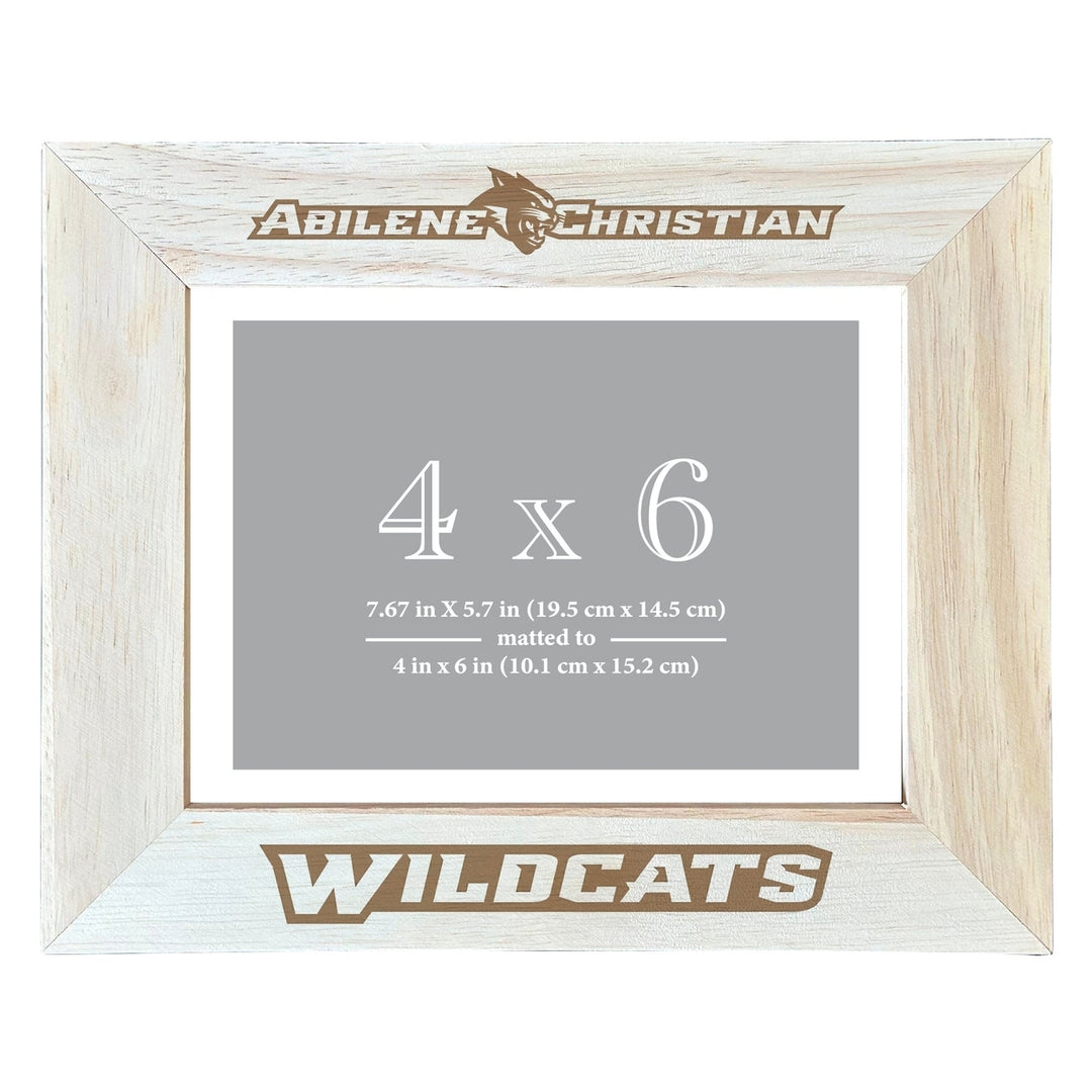 Abilene Christian University Wooden Photo Frame - Customizable 4 x 6 Inch - Elegant Matted Display for Memories Image 2