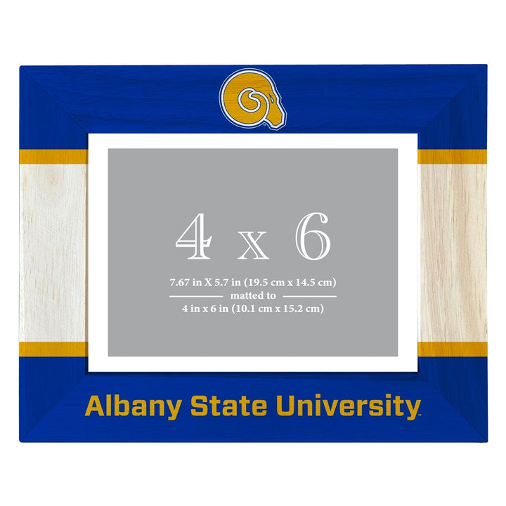 Albany State University Wooden Photo Frame - Customizable 4 x 6 Inch - Elegant Matted Display for Memories Image 1