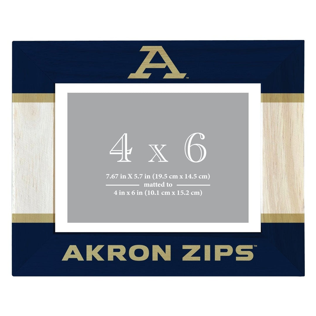 Akron Zips Wooden Photo Frame - Customizable 4 x 6 Inch - Elegant Matted Display for Memories Image 1