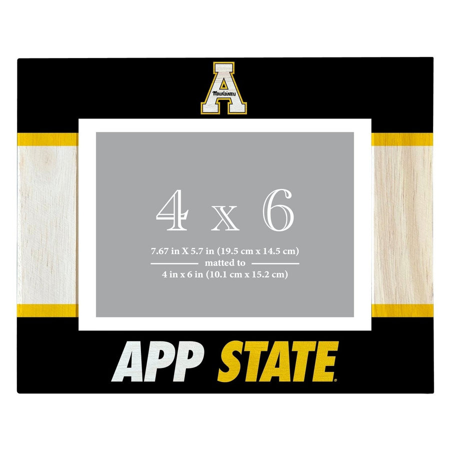 Appalachian State Wooden Photo Frame - Customizable 4 x 6 Inch - Elegant Matted Display for Memories Image 1