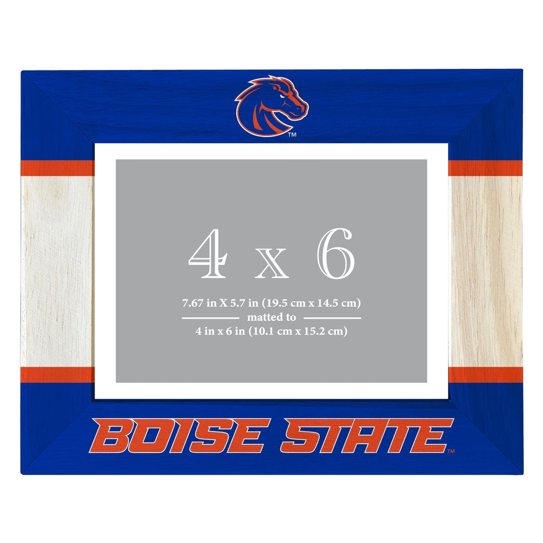 Boise State Broncos Wooden Photo Frame - Customizable 4 x 6 Inch - Elegant Matted Display for Memories Image 1