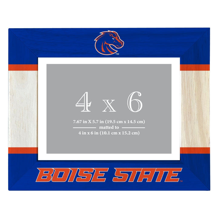 Boise State Broncos Wooden Photo Frame - Customizable 4 x 6 Inch - Elegant Matted Display for Memories Image 1