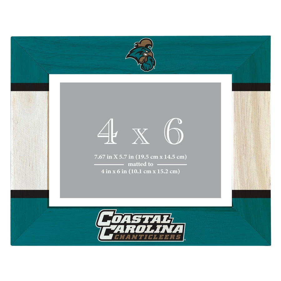 Coastal Carolina University Wooden Photo Frame - Customizable 4 x 6 Inch - Elegant Matted Display for Memories Image 1