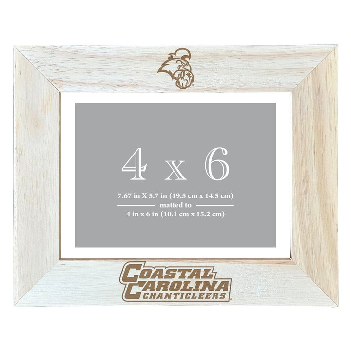 Coastal Carolina University Wooden Photo Frame - Customizable 4 x 6 Inch - Elegant Matted Display for Memories Image 1