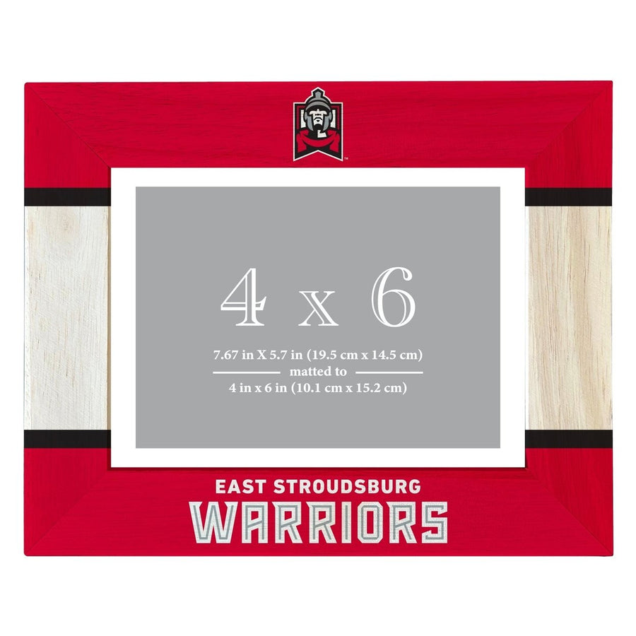 East Stroudsburg University Wooden Photo Frame - Customizable 4 x 6 Inch - Elegant Matted Display for Memories Image 1