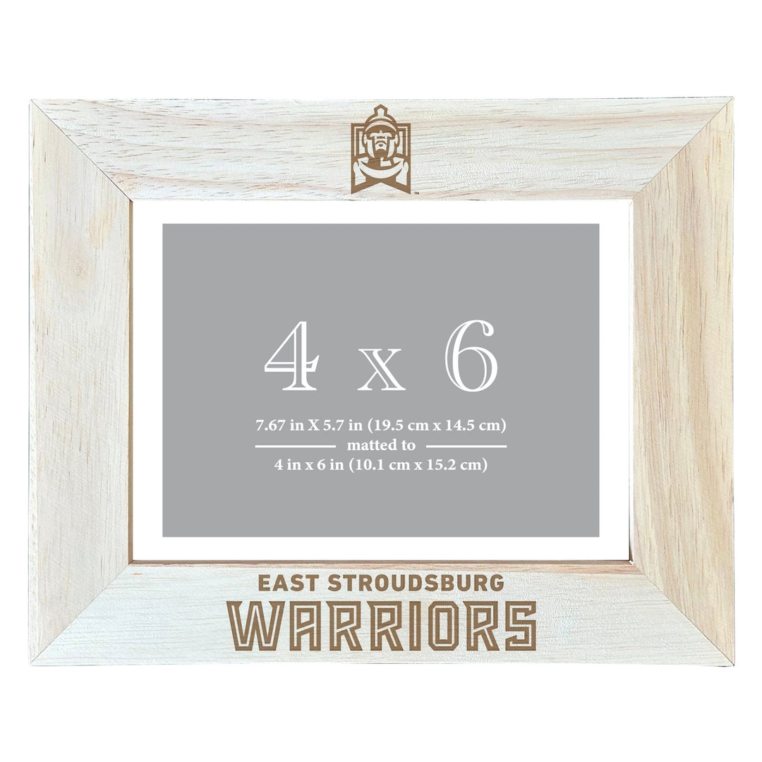 East Stroudsburg University Wooden Photo Frame - Customizable 4 x 6 Inch - Elegant Matted Display for Memories Image 2