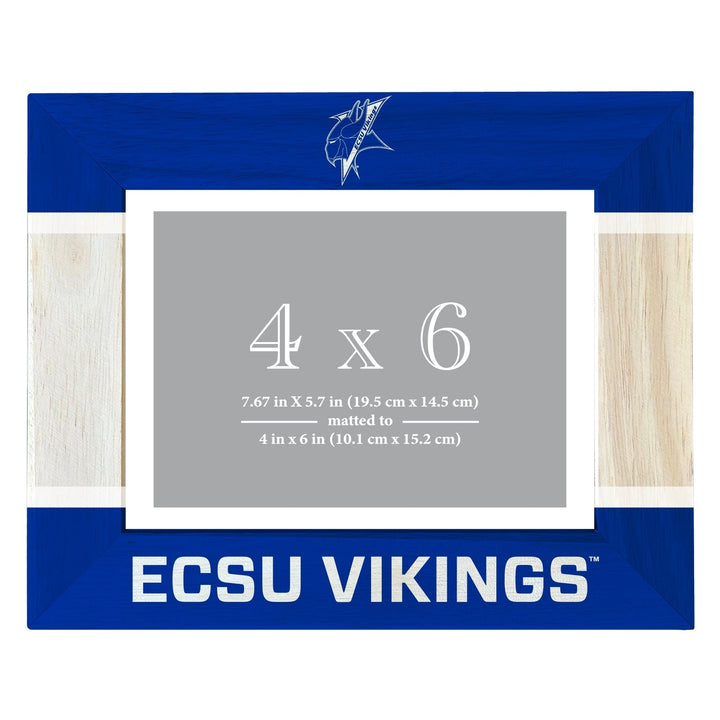 Elizabeth City State University Wooden Photo Frame - Customizable 4 x 6 Inch - Elegant Matted Display for Memories Image 1