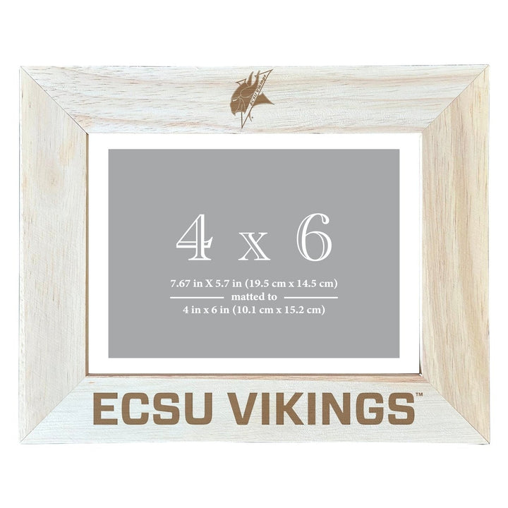 Elizabeth City State University Wooden Photo Frame - Customizable 4 x 6 Inch - Elegant Matted Display for Memories Image 1