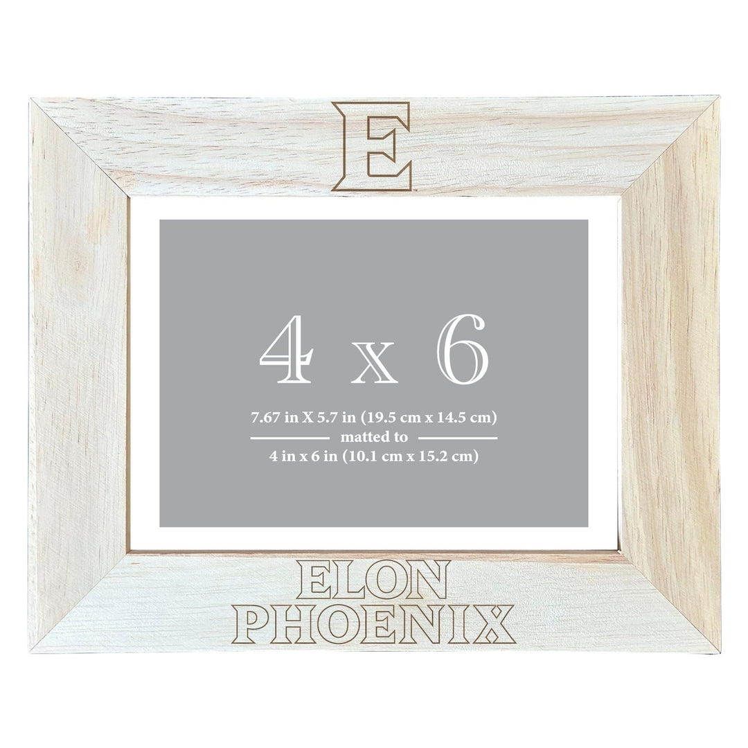 Elon University Wooden Photo Frame - Customizable 4 x 6 Inch - Elegant Matted Display for Memories Image 2