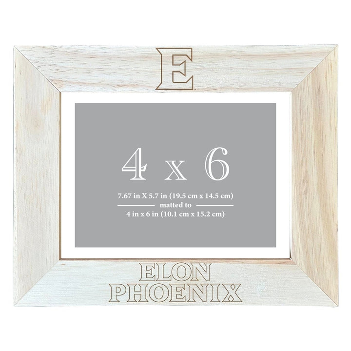 Elon University Wooden Photo Frame - Customizable 4 x 6 Inch - Elegant Matted Display for Memories Image 1