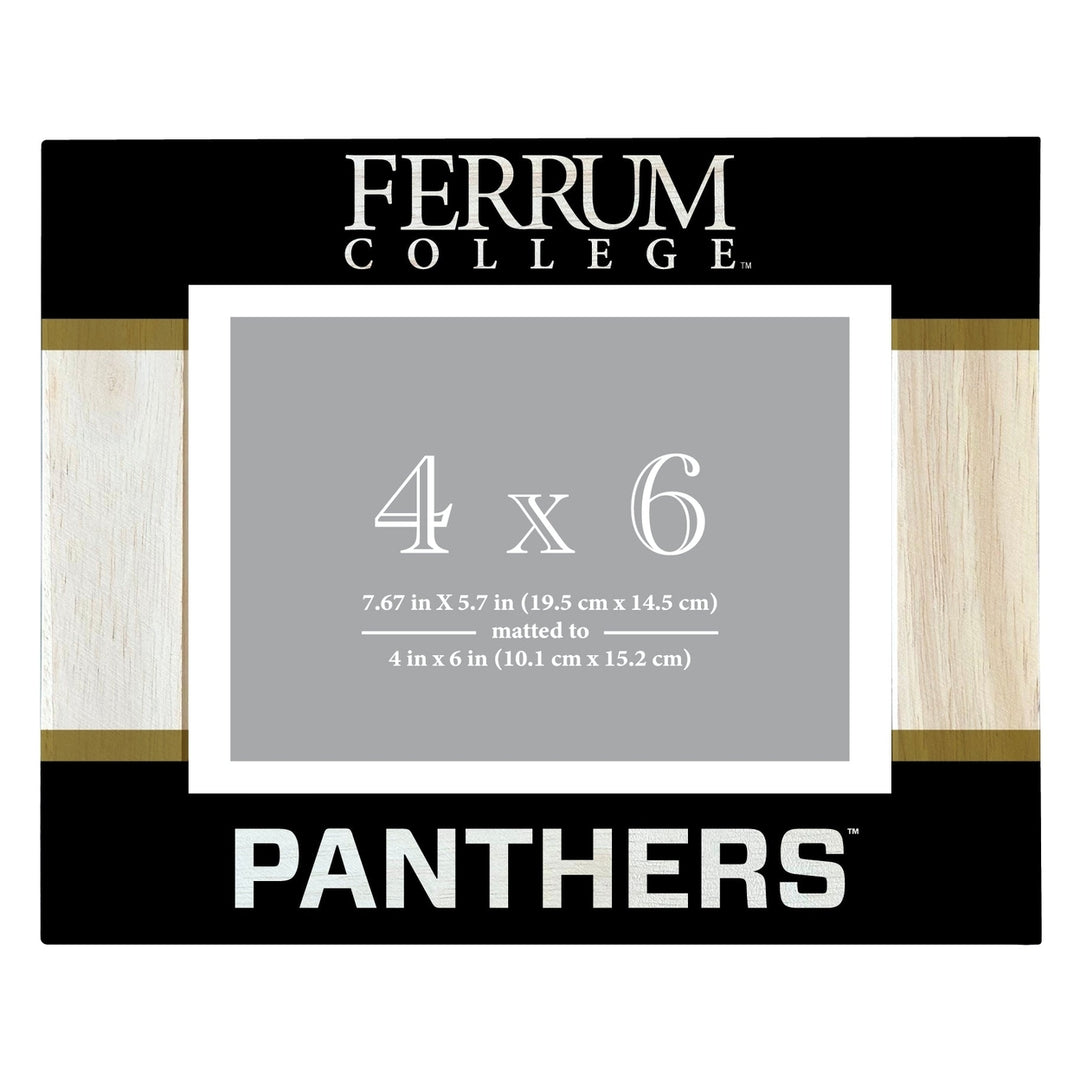 Ferrum College Wooden Photo Frame - Customizable 4 x 6 Inch - Elegant Matted Display for Memories Image 1