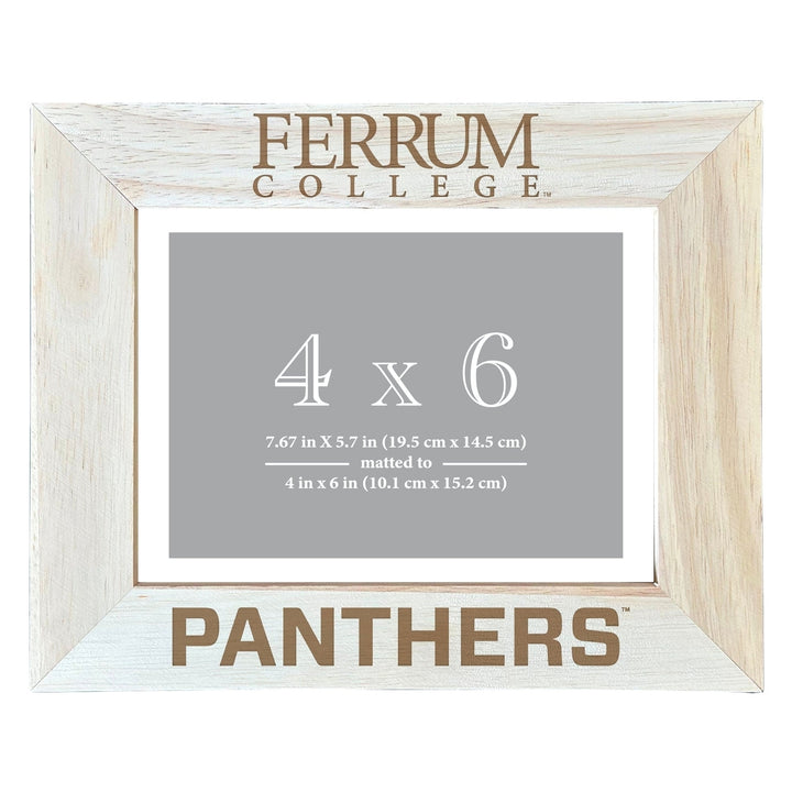 Ferrum College Wooden Photo Frame - Customizable 4 x 6 Inch - Elegant Matted Display for Memories Image 2