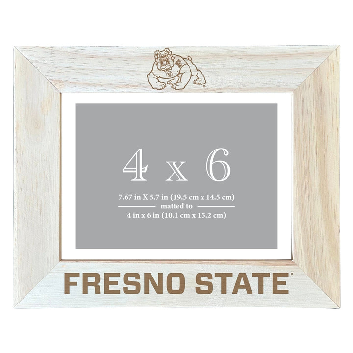 Fresno State Bulldogs Wooden Photo Frame - Customizable 4 x 6 Inch - Elegant Matted Display for Memories Image 2