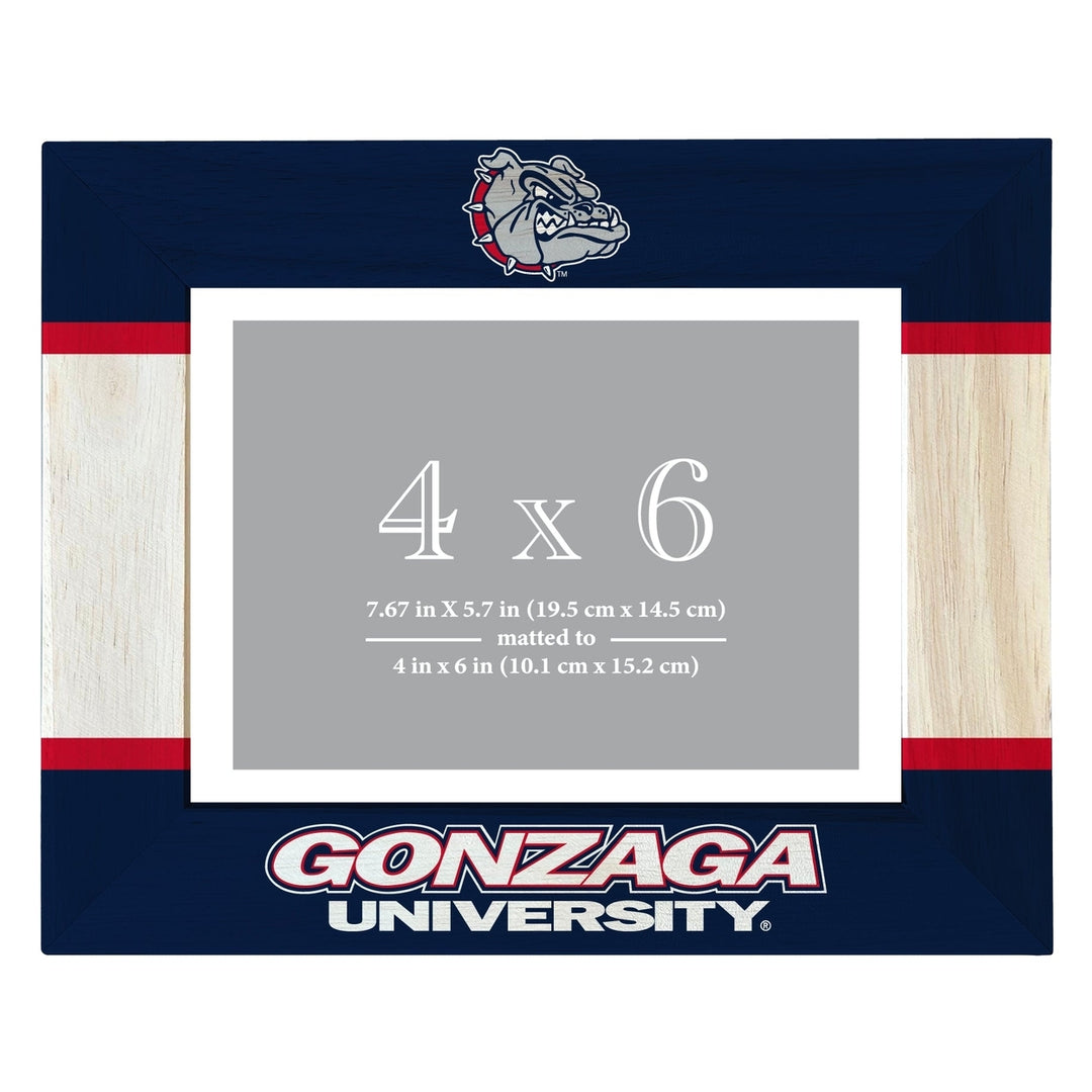 Gonzaga Bulldogs Wooden Photo Frame - Customizable 4 x 6 Inch - Elegant Matted Display for Memories Image 1