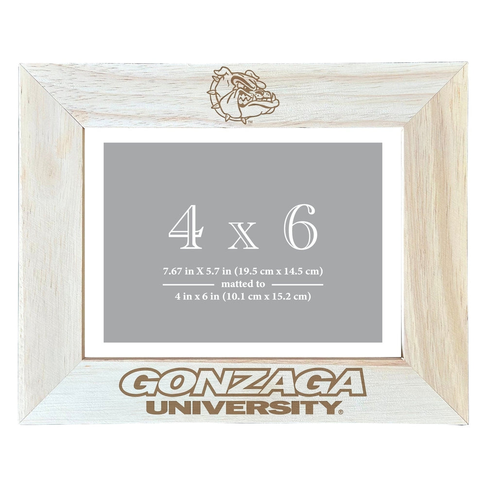 Gonzaga Bulldogs Wooden Photo Frame - Customizable 4 x 6 Inch - Elegant Matted Display for Memories Image 2