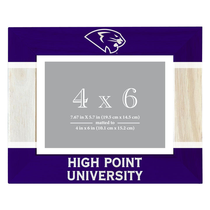 High Point University Wooden Photo Frame - Customizable 4 x 6 Inch - Elegant Matted Display for Memories Image 1