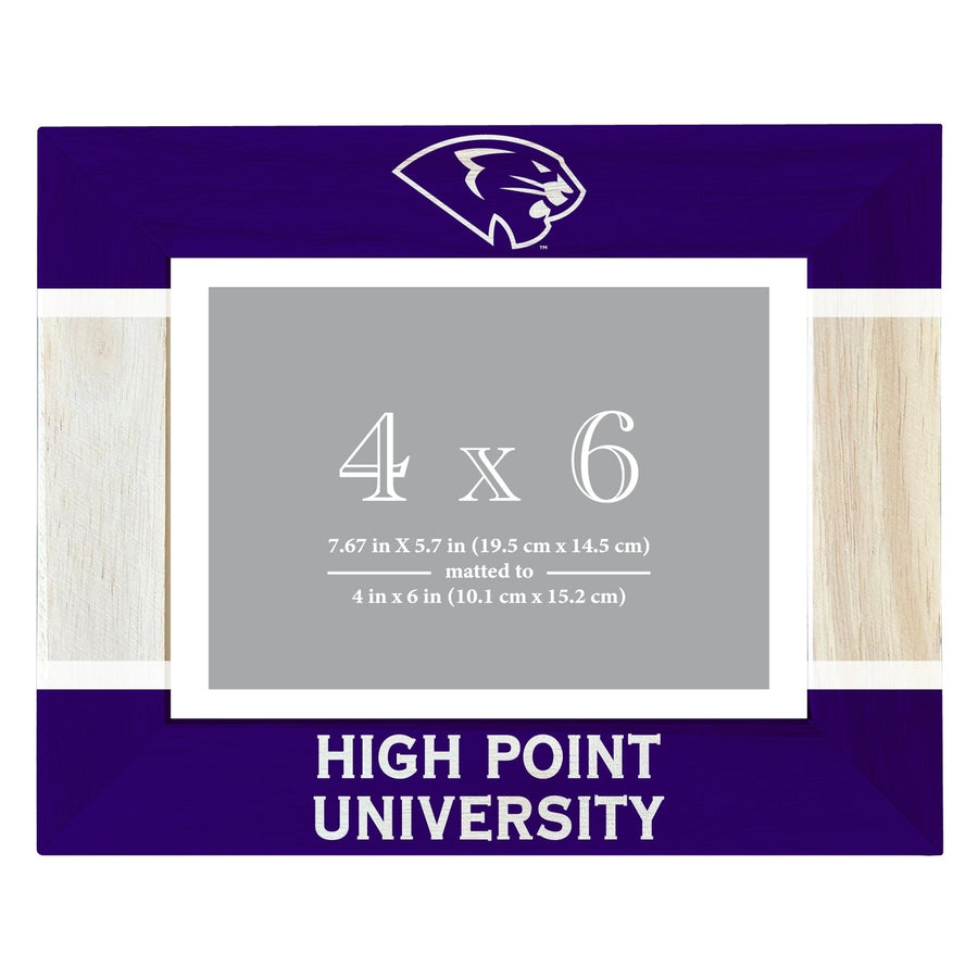 High Point University Wooden Photo Frame - Customizable 4 x 6 Inch - Elegant Matted Display for Memories Image 1