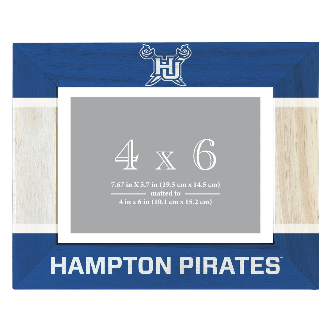 Hampton University Wooden Photo Frame - Customizable 4 x 6 Inch - Elegant Matted Display for Memories Image 1