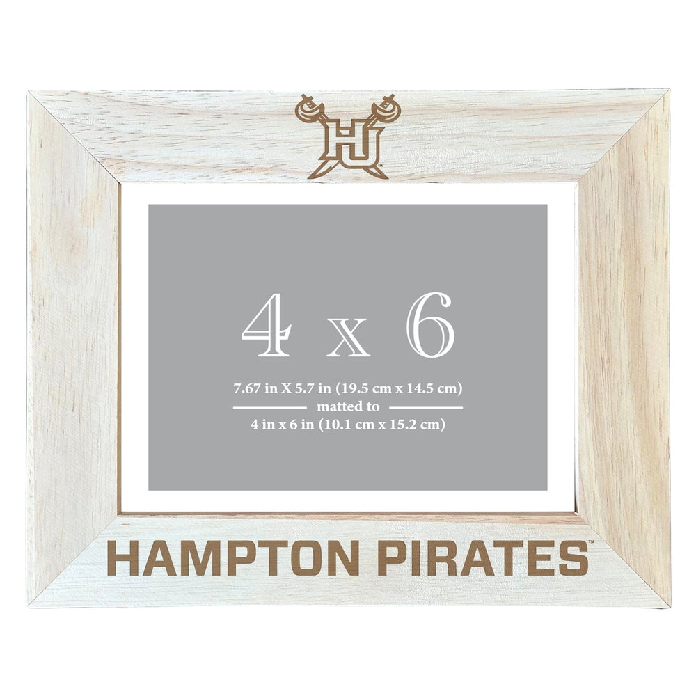 Hampton University Wooden Photo Frame - Customizable 4 x 6 Inch - Elegant Matted Display for Memories Image 2