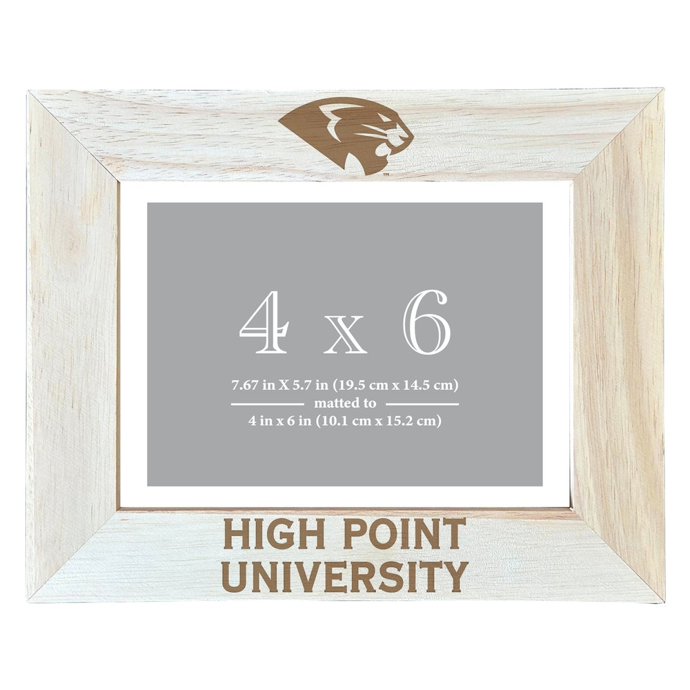 High Point University Wooden Photo Frame - Customizable 4 x 6 Inch - Elegant Matted Display for Memories Image 2