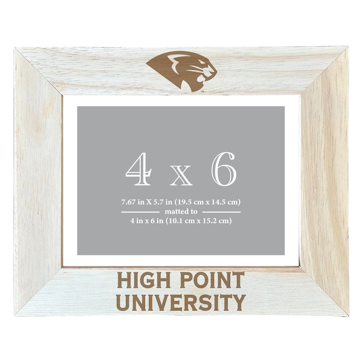 High Point University Wooden Photo Frame - Customizable 4 x 6 Inch - Elegant Matted Display for Memories Image 1