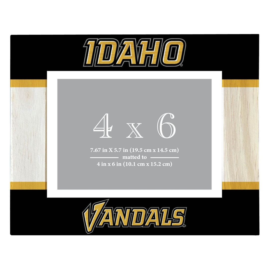 Idaho Vandals Wooden Photo Frame - Customizable 4 x 6 Inch - Elegant Matted Display for Memories Image 1