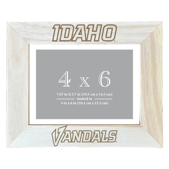 Idaho Vandals Wooden Photo Frame - Customizable 4 x 6 Inch - Elegant Matted Display for Memories Image 2