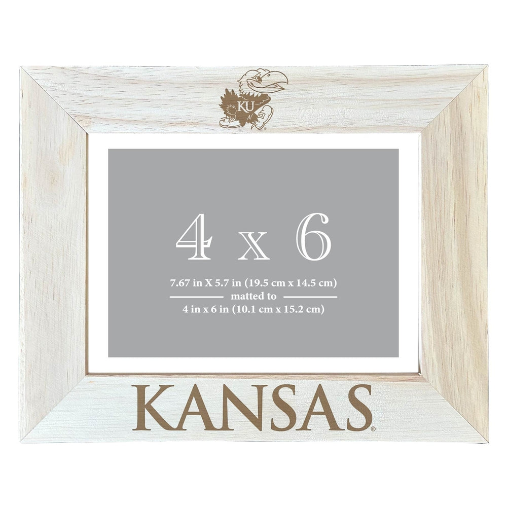 Kansas Jayhawks Wooden Photo Frame - Customizable 4 x 6 Inch - Elegant Matted Display for Memories Image 2