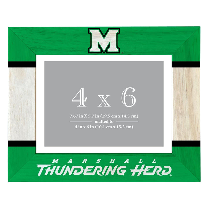 Marshall Thundering Herd Wooden Photo Frame - Customizable 4 x 6 Inch - Elegant Matted Display for Memories Image 1