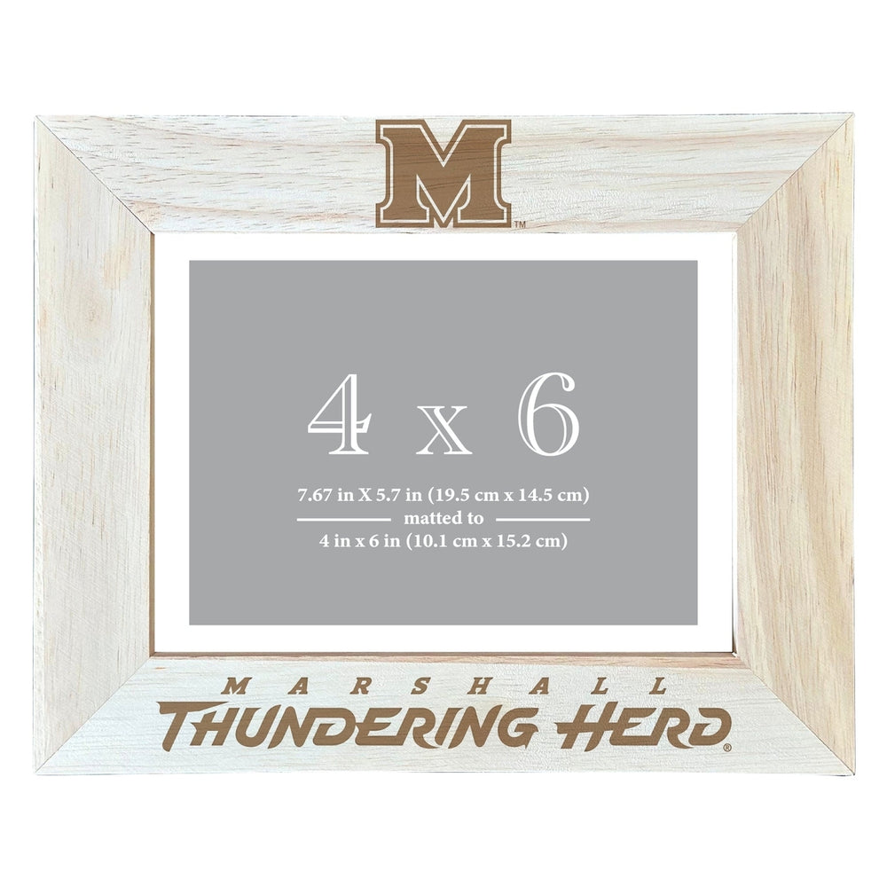 Marshall Thundering Herd Wooden Photo Frame - Customizable 4 x 6 Inch - Elegant Matted Display for Memories Image 2