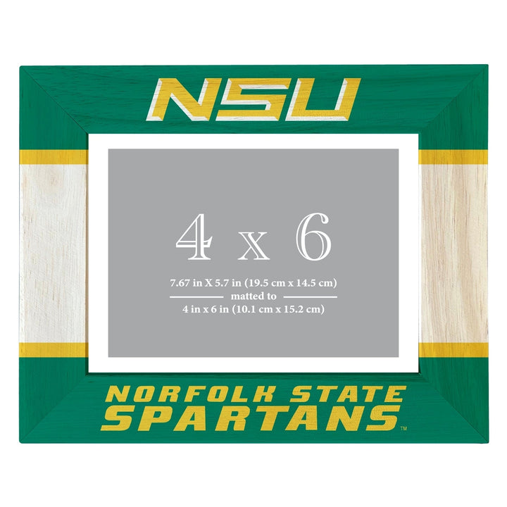 Norfolk State University Wooden Photo Frame - Customizable 4 x 6 Inch - Elegant Matted Display for Memories Image 1