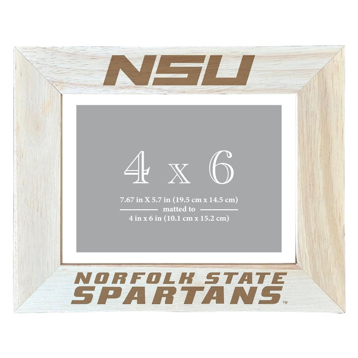 Norfolk State University Wooden Photo Frame - Customizable 4 x 6 Inch - Elegant Matted Display for Memories Image 2