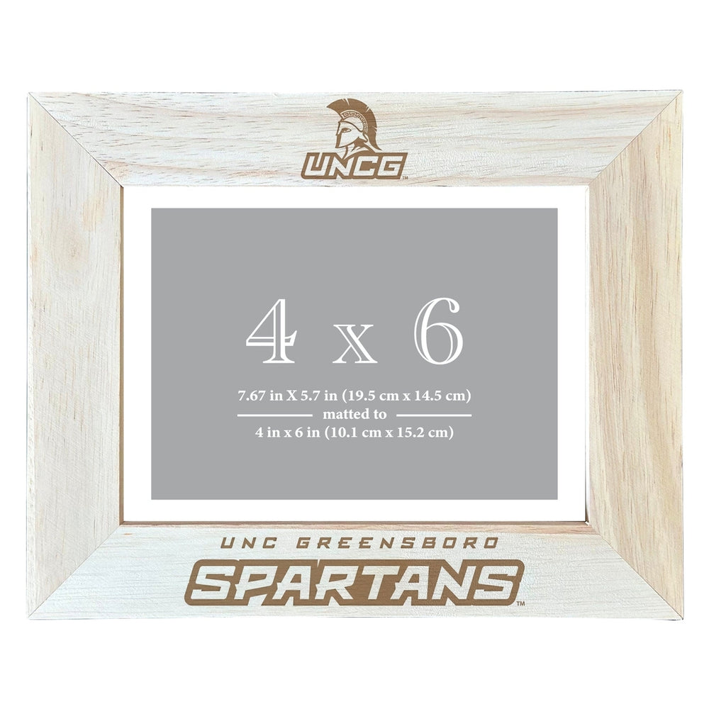 North Carolina Greensboro Spartans Wooden Photo Frame - Customizable 4 x 6 Inch - Elegant Matted Display for Memories Image 2