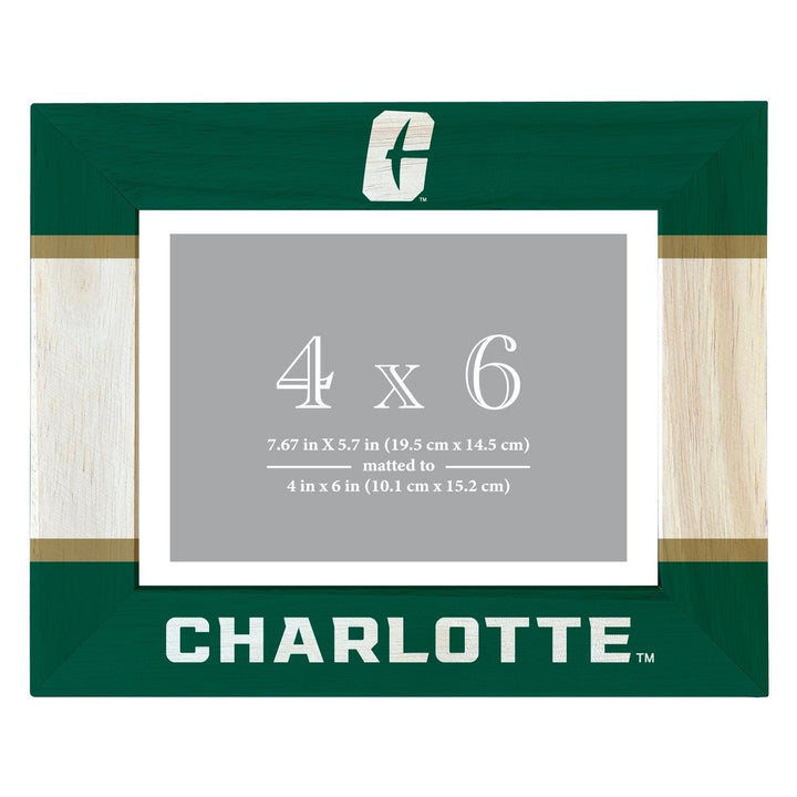 North Carolina Charlotte Forty-Niners Wooden Photo Frame - Customizable 4 x 6 Inch - Elegant Matted Display for Memories Image 1