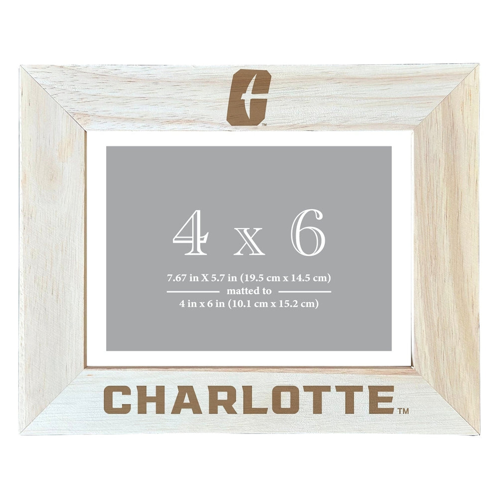 North Carolina Charlotte Forty-Niners Wooden Photo Frame - Customizable 4 x 6 Inch - Elegant Matted Display for Memories Image 2