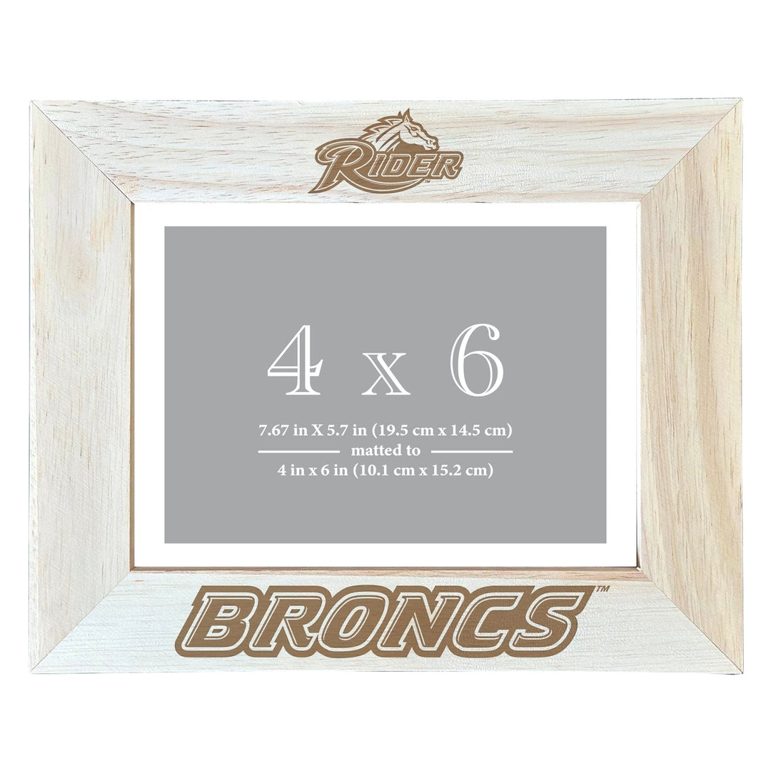 Rider University Broncs Wooden Photo Frame - Customizable 4 x 6 Inch - Elegant Matted Display for Memories Image 2