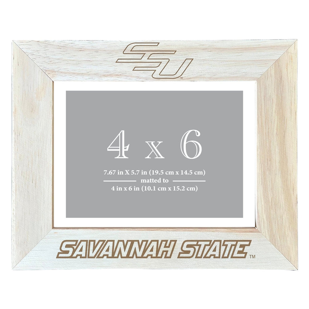 Savannah State University Wooden Photo Frame - Customizable 4 x 6 Inch - Elegant Matted Display for Memories Image 2