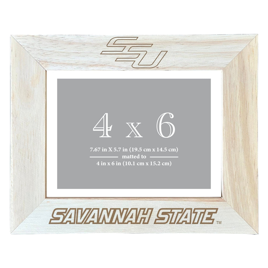 Savannah State University Wooden Photo Frame - Customizable 4 x 6 Inch - Elegant Matted Display for Memories Image 2