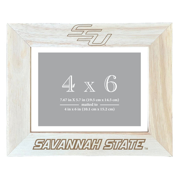 Savannah State University Wooden Photo Frame - Customizable 4 x 6 Inch - Elegant Matted Display for Memories Image 1